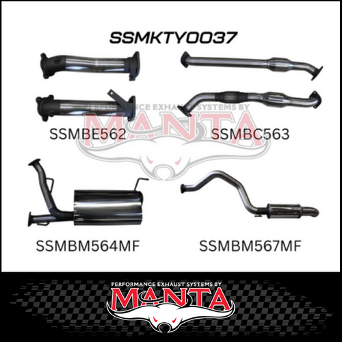 MANTA 2.5" TWIN INTO 3" STAINLESS STEEL TURBO BACK EXHAUST SYSTEM FITS TOYOTA LANDCRUISER VDJ200R 2007-2015 - CATS/2 MUFFLERS (MKTY0037)