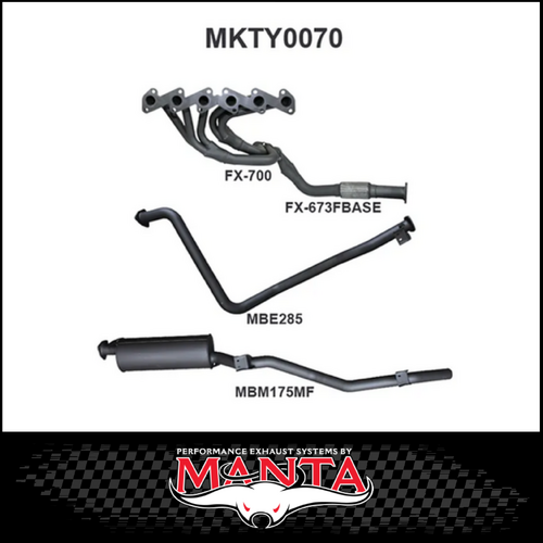 MANTA EXTRACTORS & 2.5"  EXHAUST SYSTEM FITS TOYOTA LANDCRUISER HZJ79R 4.2L 1HZ 1999-2007 (MKTY0070)