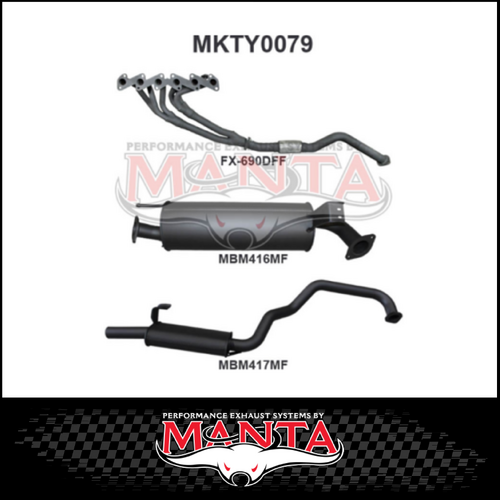 MANTA EXTRACTORS & 2.5"  EXHAUST SYSTEM FITS TOYOTA LANDCRUISER HZJ105R 4.2L 1HZ 1998-2007 (MKTY0079)