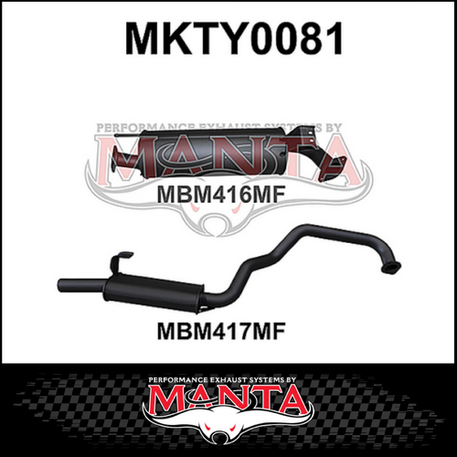MANTA 2.5" ENGINE PIPE BACK EXHAUST SYSTEM FITS TOYOTA LANDCRUISER HZJ105R 4.2L 1HZ 1998-2007 (MKTY0081)