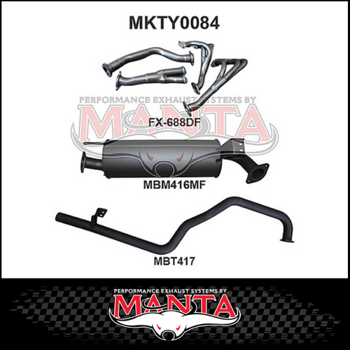 MANTA EXTRACTORS & 2.5"  EXHAUST SYSTEM FITS TOYOTA LANDCRUISER FZJ105R 4.5L 1FZ 1998-2002 (MKTY0084)