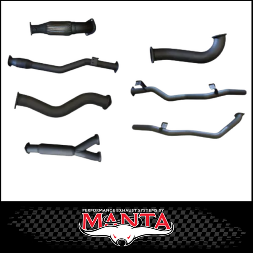 MANTA 3" TWIN TURBO BACK EXHAUST SYSTEM FITS TOYOTA LANDCRUISER VDJ79R 4.5L V8 DUAL CAB 2012-2016 - CAT/HOTDOG (MKTY0096)