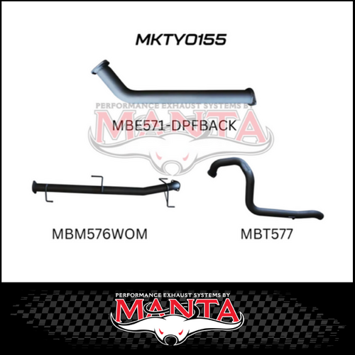 MANTA 3" DPF BACK EXHAUST SYSTEM FITS TOYOTA PRADO GDJ150R 2.8L 4CYL 6/2015-ON (MKTY0155)