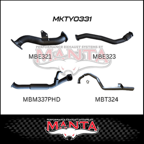 MANTA 3" TURBO BACK EXHAUST SYSTEM FITS TOYOTA LANDCRUISER HZJ105R 4.2L 1HZ WITH CT26 TURBO 1998-2007 (MKTY0331)