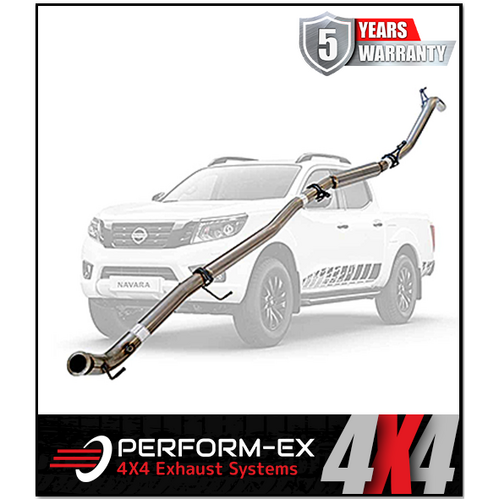 PERFORM-EX 3" STAINLESS STEEL TURBO BACK EXHAUST SYSTEM FITS NISSAN NAVARA D23 NP300 2.3L TD 4CYL 2015-ON - NO CAT/HOTDOG (NI221-HOSS)