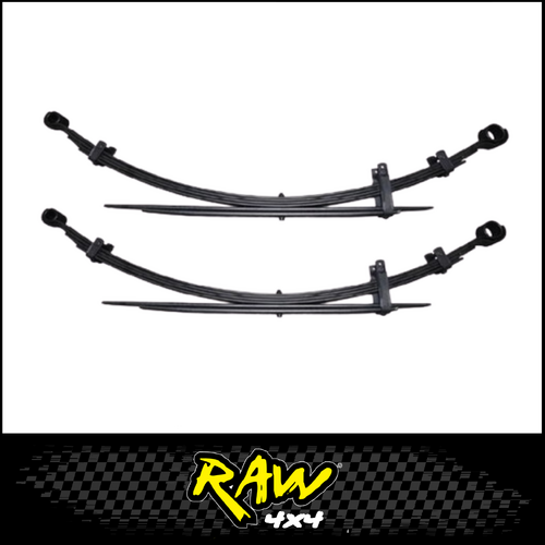 RAW 4X4 REAR COMFORT LOAD (0-100kg) 2" RAISED LEAF SPRINGS FITS FORD RANGER PXI PXII 9/2011-8/2015 (PAIR)