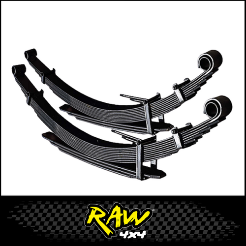RAW 4X4 REAR EXTRA HEAVY DUTY (600-1000KG) 2" RAISED LEAF SPRINGS FITS TOYOTA LANDCRUISER VDJ79R 2007-2025 SINGLE CAB (PAIR)
