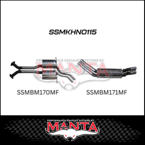 MANTA CATBACK EXHAUST SYSTEM FITS HOLDEN COMMODORE VT VX VY VZ 5.7L 6.0L V8 SEDAN (SSMKHN0115)