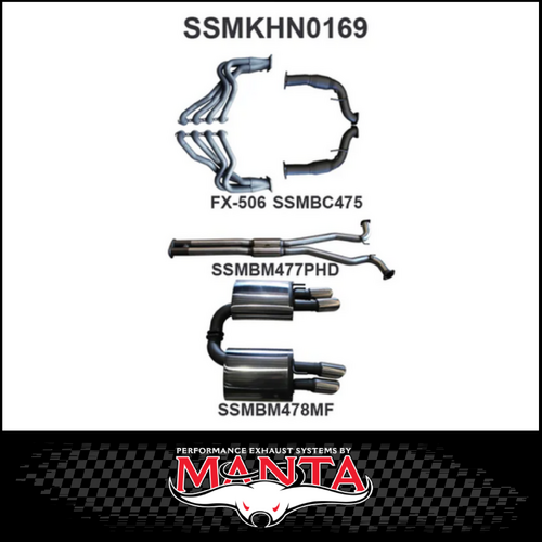 MANTA ENGINE BACK STAINLESS STEEL EXHAUST SYSTEM FITS HOLDEN COMMODORE VE VF 6.0L 6.2L V8 SEDAN/WAGON (SSMKHN0169)