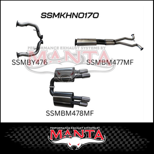 MANTA 3" CAT BACK STAINLESS STEEL EXHAUST SYSTEM FITS HOLDEN COMMODORE VE VF 6.0L 6.2L V8 SEDAN/WAGON (SSMKHN0170)