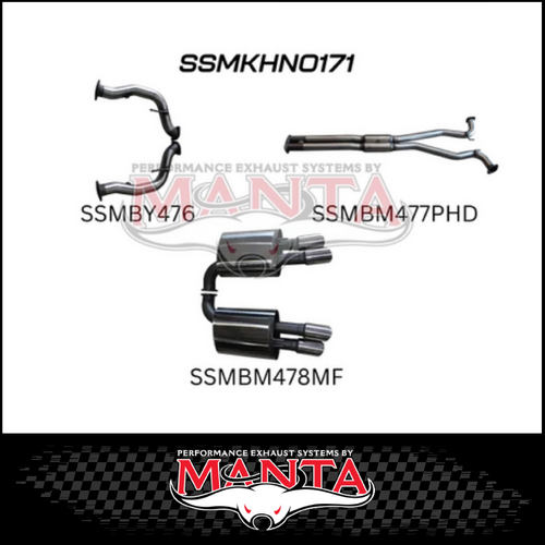 MANTA 3" CAT BACK STAINLESS STEEL EXHAUST SYSTEM FITS HOLDEN COMMODORE VE VF 6.0L 6.2L V8 SEDAN/WAGON (SSMKHN0171)