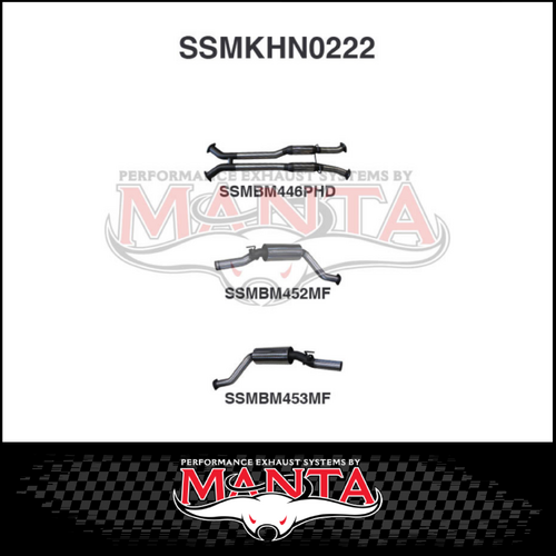 MANTA 3" CATBACK EXHAUST SYSTEM FITS HSV MALOO VY 5.7L 6.0L V8 UTE 10/2002-9/2004 (SSMKHN0222)
