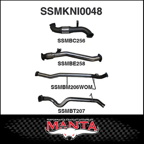 MANTA 3" STAINLESS STEEL TURBO BACK EXHAUST WITH CAT/PIPE ONLY FITS NISSAN PATROL Y61 GU 3.0L TD WAGON 2007-2016 (SSMKNI0048)