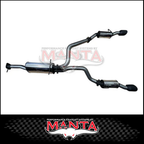 MANTA 3" STAINLESS STEEL CAT BACK EXHAUST WITH REAR RESONATORS FITS RAM 1500 DT 5.7L V8 2020-ON (BLACK TIPS)