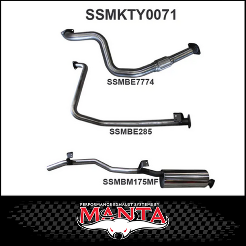 MANTA MANIFOLD BACK 2.5"  EXHAUST SYSTEM FITS TOYOTA LANDCRUISER HZJ79R 4.2L 1HZ 1999-2007 (SSMKTY0071)