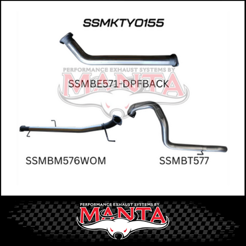 MANTA STAINLESS STEEL 3" DPF BACK EXHAUST SYSTEM FITS TOYOTA PRADO GDJ150R 2.8L 4CYL 6/2015-ON (SSMKTY0155)