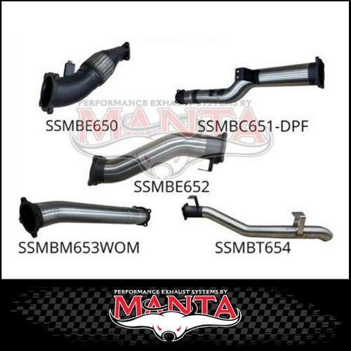 MANTA 4" STAINLESS STEEL TURBO BACK EXHAUST SYSTEM (DPF DELETE) FITS TOYOTA LANDCRUISER VDJ79R 4.5L V8 2016-2025 - CAT/PIPE ONLY (SSMKTY0193)