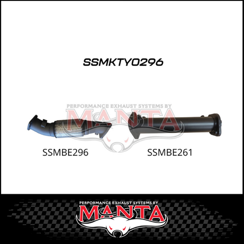 MANTA 3" STAINLESS STEEL DPF DELETE PIPE FITS TOYOTA LANDCRUISER VDJ79R 4.5L V8 2016-2025 - NO CAT (SSMKTY0296)