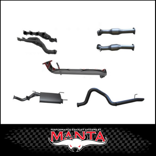 MANTA EXTRACTORS, CATS & 3" CAT BACK EXHAUST SYSTEM WITH CENTRE MUFFLER & REAR TAILPIPE FITS TOYOTA LANDCRUISER UZJ100R 1998-2007 (SSMKTY0304)