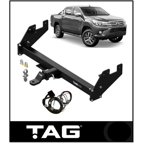 TAG HEAVY DUTY TOWBAR & WIRING KIT (3500KG) FITS TOYOTA HILUX GUN125R 1/2015-ON WITH STEP (T4T640-K202)