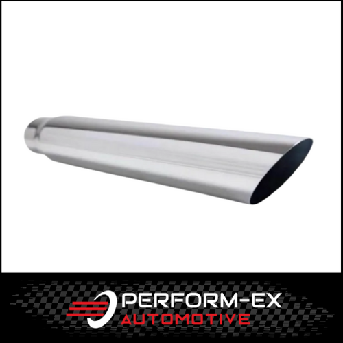 ANGLE CUT STAINLESS STEEL EXHAUST TIP - 2.25" INLET - 2.5" OUTLET (15" LONG)