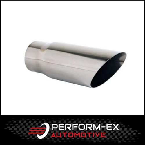 ANGLE CUT STAINLESS STEEL EXHAUST TIP - 2.5" INLET - 2.75" OUTLET (8" LONG)