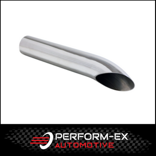 DROOPY STAINLESS STEEL EXHAUST TIP - 2" INLET - 2 1/8" OUTLET (12" LONG)