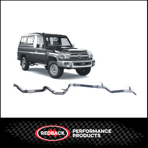 REDBACK 3" 409 STAINLESS STEEL TURBO BACK EXHAUST SYSTEM FITS TOYOTA LANDCRUISER VDJ78R 4.5L V8 2007-2016 TROOP CARRIER - NO CAT/PIPE ONLY