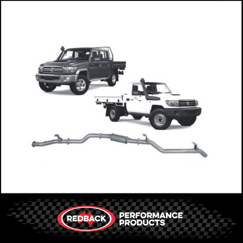 REDBACK 3" 409 STAINLESS STEEL DPF BACK EXHAUST SYSTEM FITS TOYOTA LANDCRUISER VDJ79R 4.5L V8 2016-2025 - RESONATOR