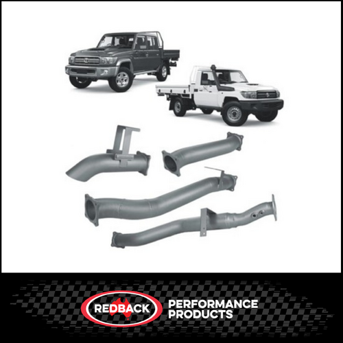 REDBACK 4" 409 STAINLESS STEEL DPF BACK EXHAUST SYSTEM FITS TOYOTA LANDCRUISER VDJ79R 4.5L V8 2016-2025 - PIPE ONLY