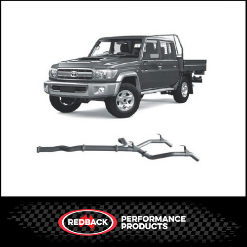 REDBACK TWIN 3" 409 STAINLESS STEEL DPF BACK EXHAUST SYSTEM FITS TOYOTA LANDCRUISER VDJ79R 4.5L V8 2016-2025 - PIPE ONLY