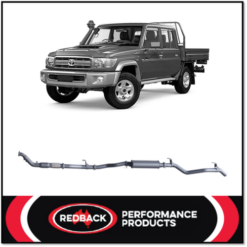 REDBACK 3" 409 STAINLESS STEEL TURBO BACK EXHAUST SYSTEM FITS TOYOTA LANDCRUISER VDJ79R 2012-2016 DUAL CAB - CAT/MUFFLER
