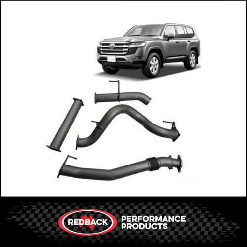 REDBACK 3.5" 409 STAINLESS STEEL DPF BACK EXHAUST SYSTEM FITS TOYOTA LANDCRUISER FJA300R 3.3L V6 7/2021-ON - PIPE ONLY