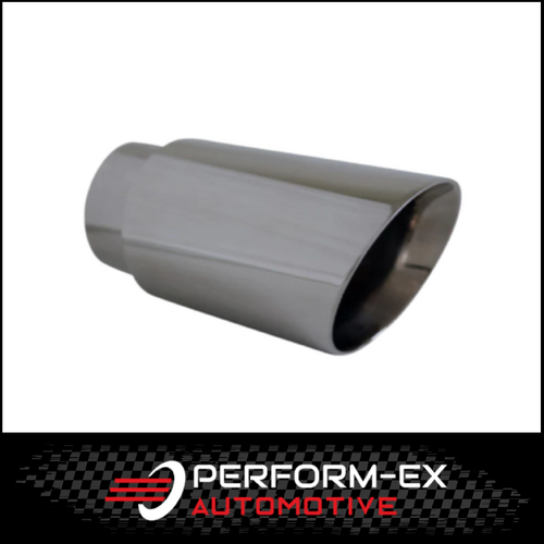 ANGLE CUT INNER CONE BLACK CHROME EXHAUST TIP - 2.5" INLET - 3" OUTLET (6.5" LONG)
