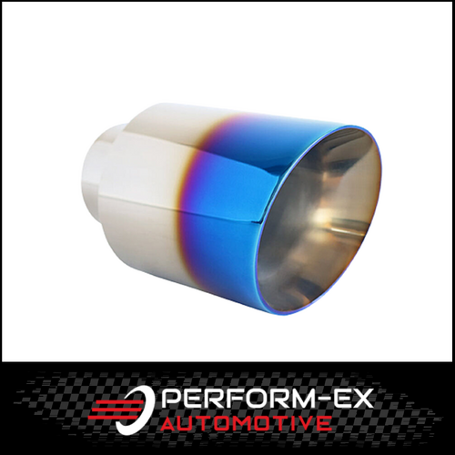 ANGLE CUT INNER CONE BLUE FLAME EXHAUST TIP - 2.5" INLET - 3.5" OUTLET (6.5" LONG)