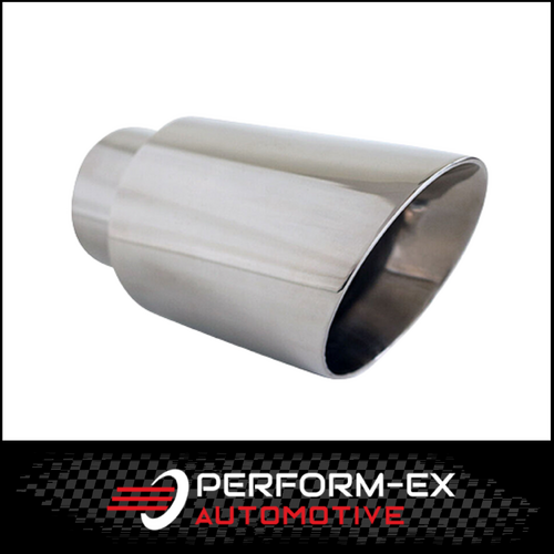 ANGLE CUT INNER CONE STAINLESS STEEL EXHAUST TIP - 2.5" INLET - 4" OUTLET (6.5" LONG)