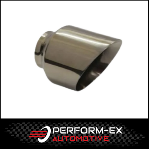 ANGLE CUT INNER CONE STAINLESS STEEL EXHAUST TIP - 3" INLET - 5" OUTLET (175MM LONG)