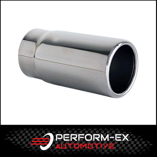 STRAIGHT CUT ROLLED IN EXHAUST TIP - 2" INLET - 2.5" OUTLET (5" LONG)