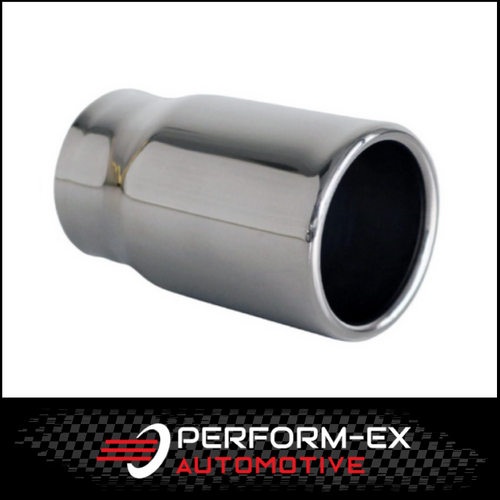 STRAIGHT CUT ROLLED IN EXHAUST TIP - 2.5" INLET - 3" OUTLET (5" LONG)