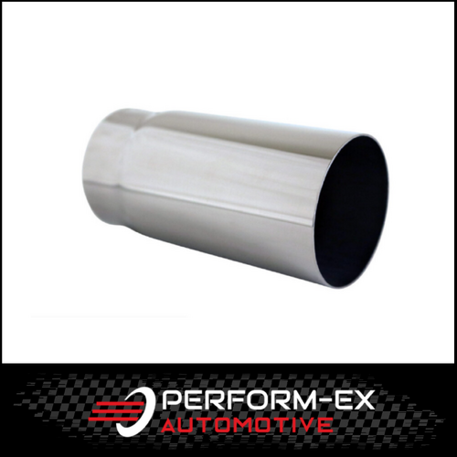STRAIGHT CUT STAINLESS STEEL EXHAUST TIP - 2.25" INLET - 2.5" OUTLET (5" LONG)