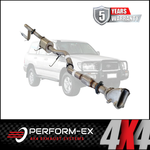 PERFORM-EX 3" STAINLESS STEEL TURBO BACK EXHAUST SYSTEM FITS TOYOTA LANDCRUISER HDJ100R 4.2L TD 2000-2007 - CAT/MUFFLER (TY206-MCSS)