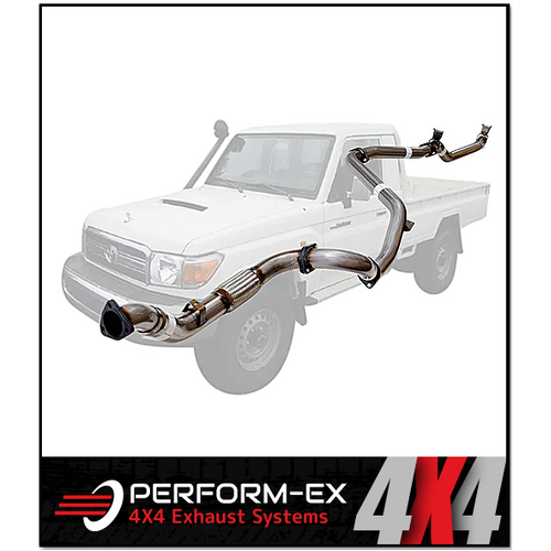 PERFORM-EX 3" STAINLESS STEEL TURBO BACK EXHAUST SYSTEM FITS TOYOTA LANDCRUISER VDJ79R SINGLE CAB 2007-2016 - NO CAT/PIPE ONLY (TY213-POSS)