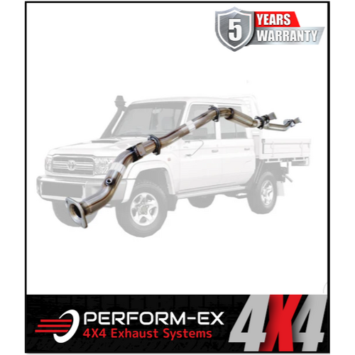 PERFORM-EX 3" STAINLESS STEEL DPF BACK EXHAUST SYSTEM FITS TOYOTA LANDCRUISER VDJ79R 4.5L V8 2016-2025 - HOTDOG (TY223-HOSS)