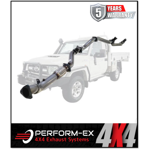 PERFORM-EX 3" STAINLESS STEEL TURBO BACK EXHAUST SYSTEM (DPF DELETE) FITS TOYOTA LANDCRUISER VDJ79R 4.5L V8 2016-2025 - NO CAT/PIPE ONLY (TY227-POSS)