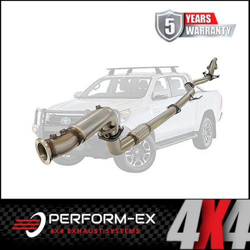 PERFORM-EX 3" TURBO BACK STAINLESS STEEL EXHAUST SYSTEM (DPF DELETE) FITS TOYOTA HILUX GUN126R 2.8L 4CYL 2015-ON - NO CAT/PIPE ONLY (TY255-POSS)